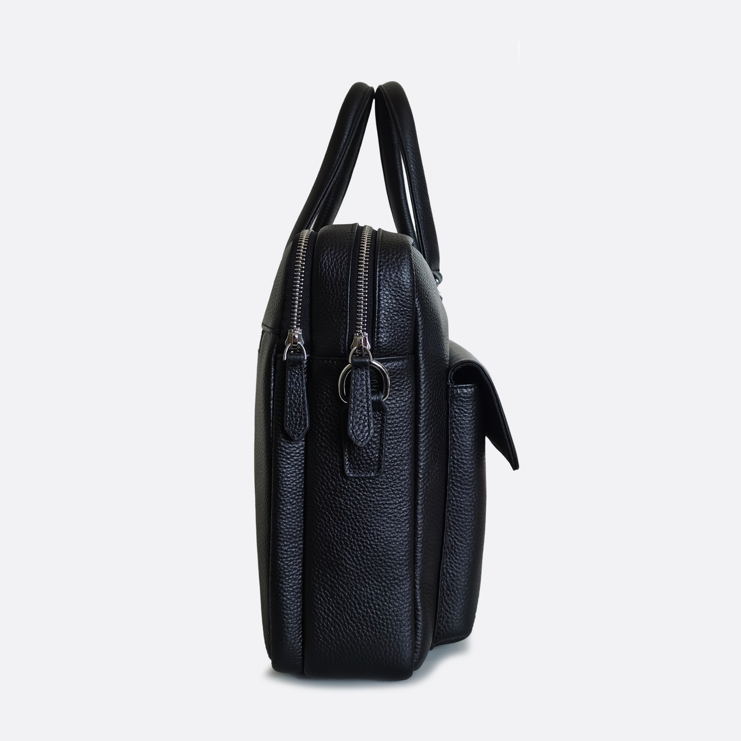 Unisex genuine cowhide leather top handle briefcase Poches V2 design