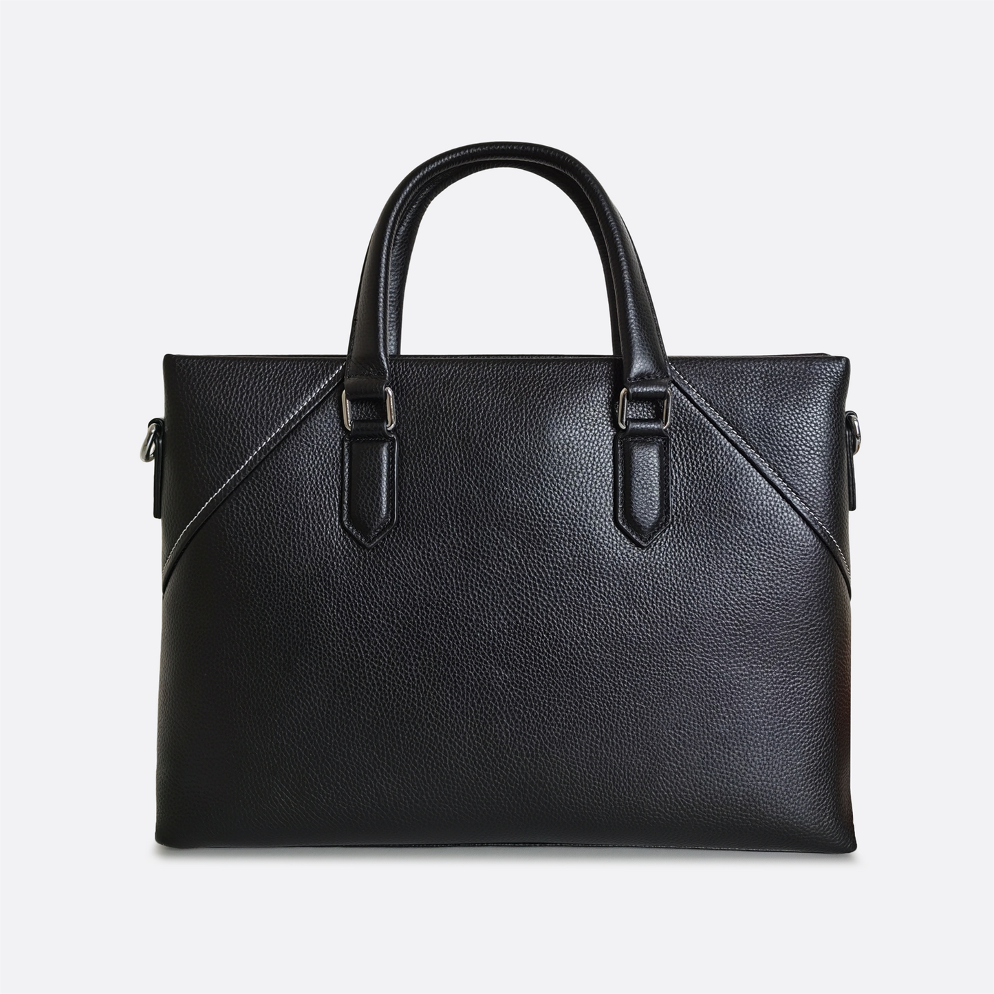 Unisex genuine cowhide leather slim briefcase with sling Lev design
