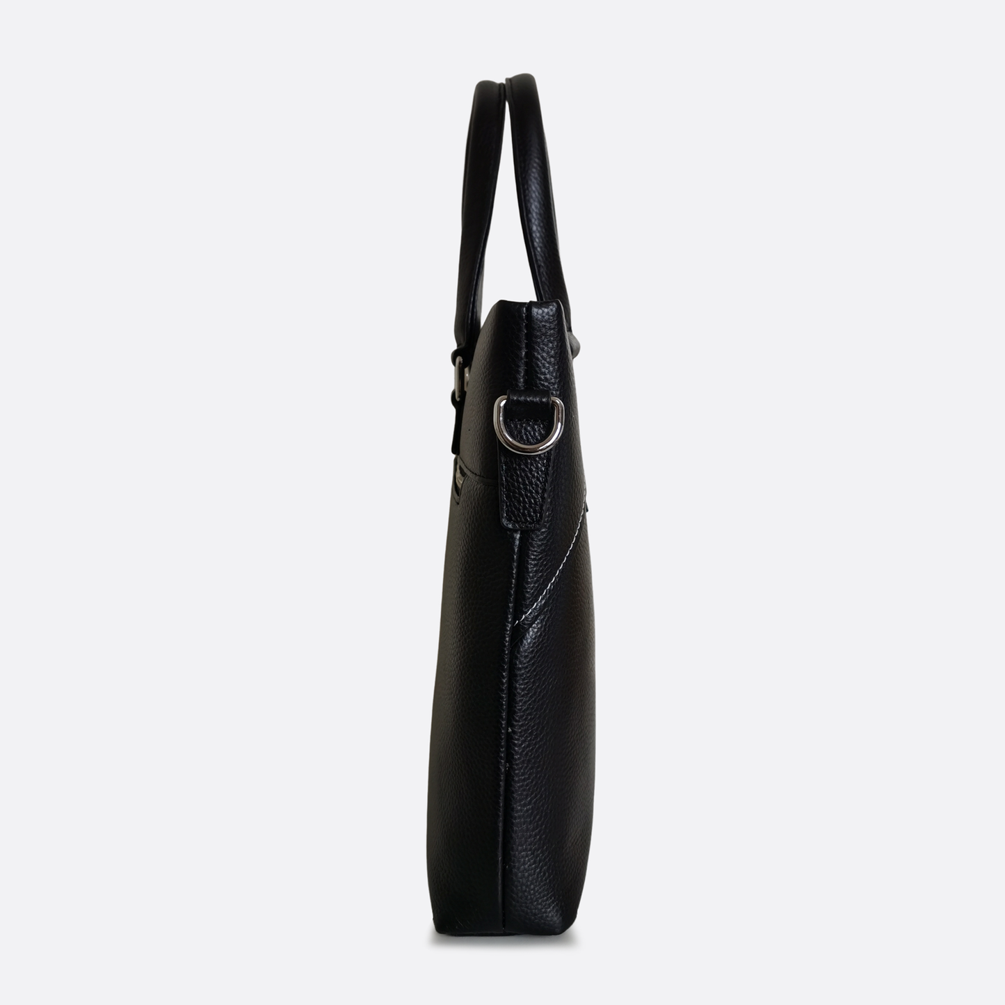 Unisex genuine cowhide leather slim briefcase with sling Lev design