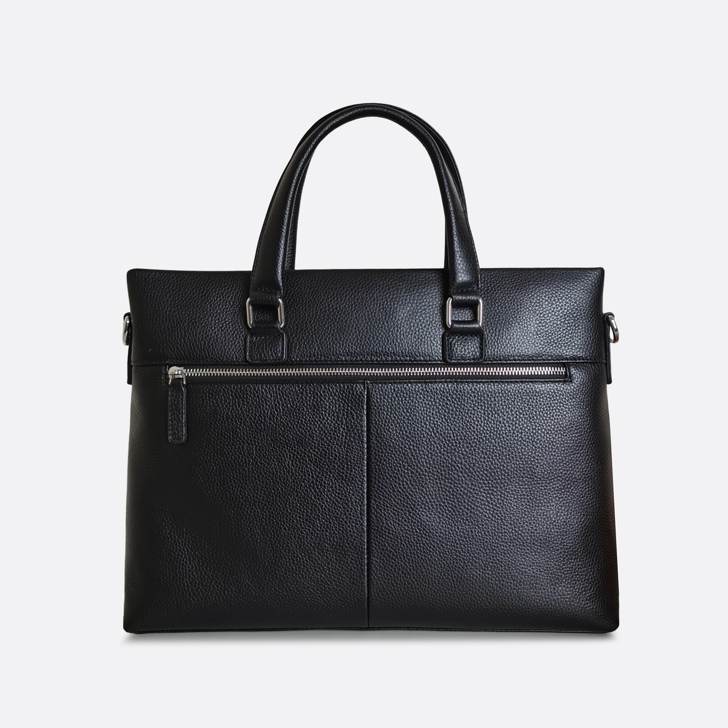 Unisex genuine cowhide leather slim briefcase with sling Lev design