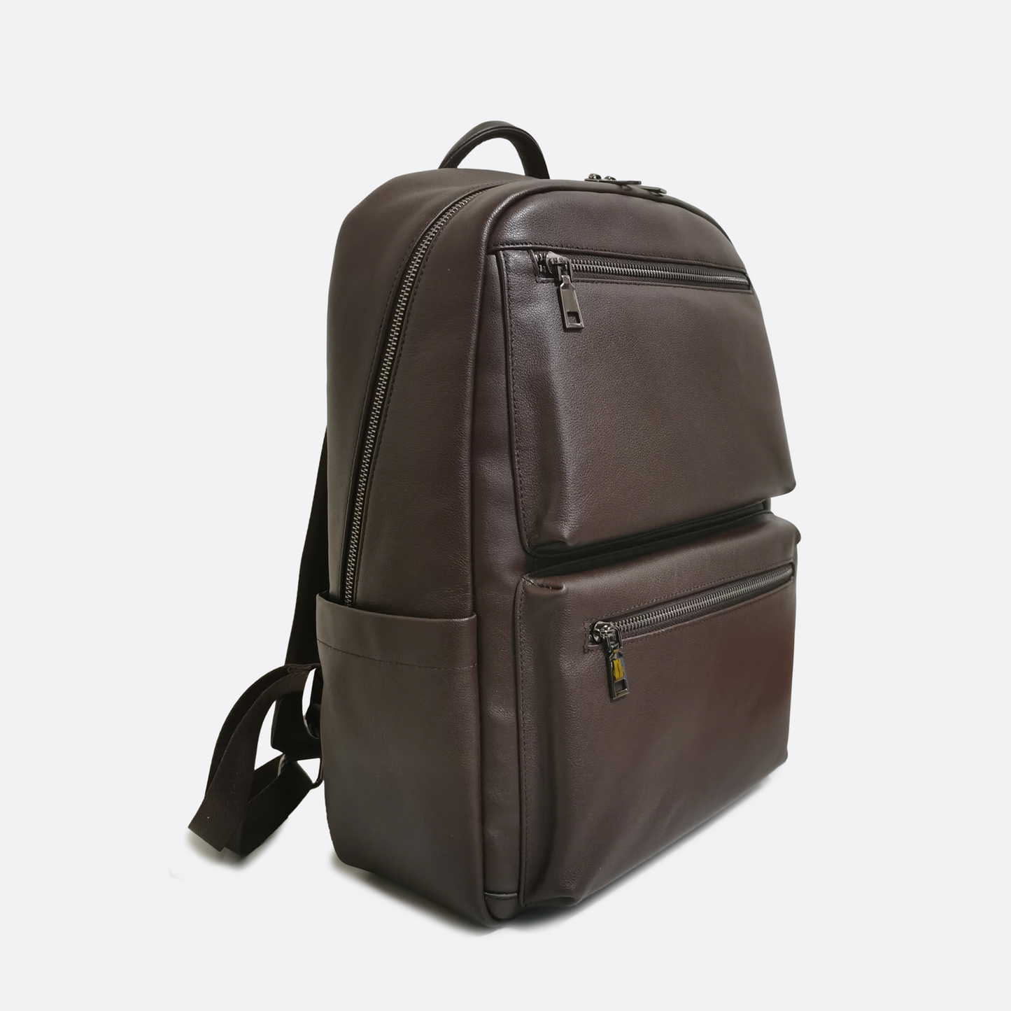 Unisex cowhide leather Multi zip V2 design backpack