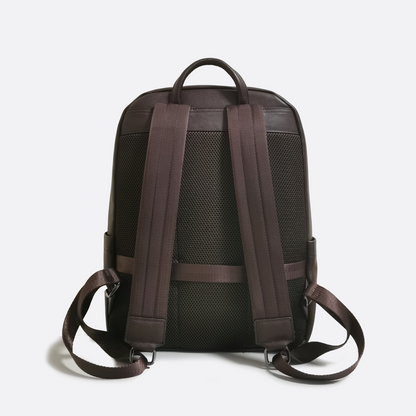 Unisex cowhide leather Multi zip V2 design backpack