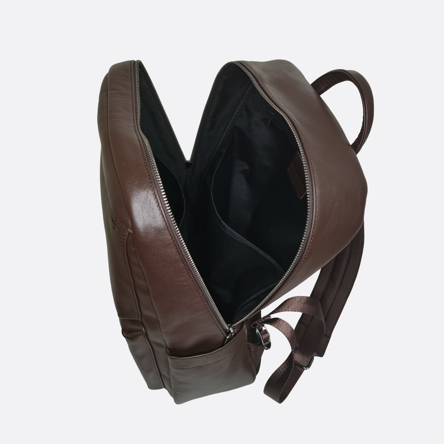 Unisex cowhide leather Multi zip V2 design backpack