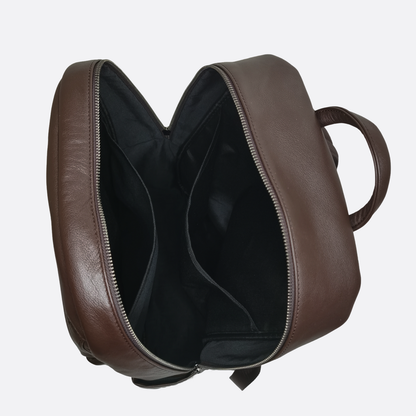 Unisex cowhide leather Multi zip V2 design backpack