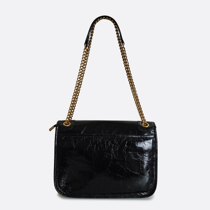 Women's genuine waxed cowhide leather messenger satchel bag