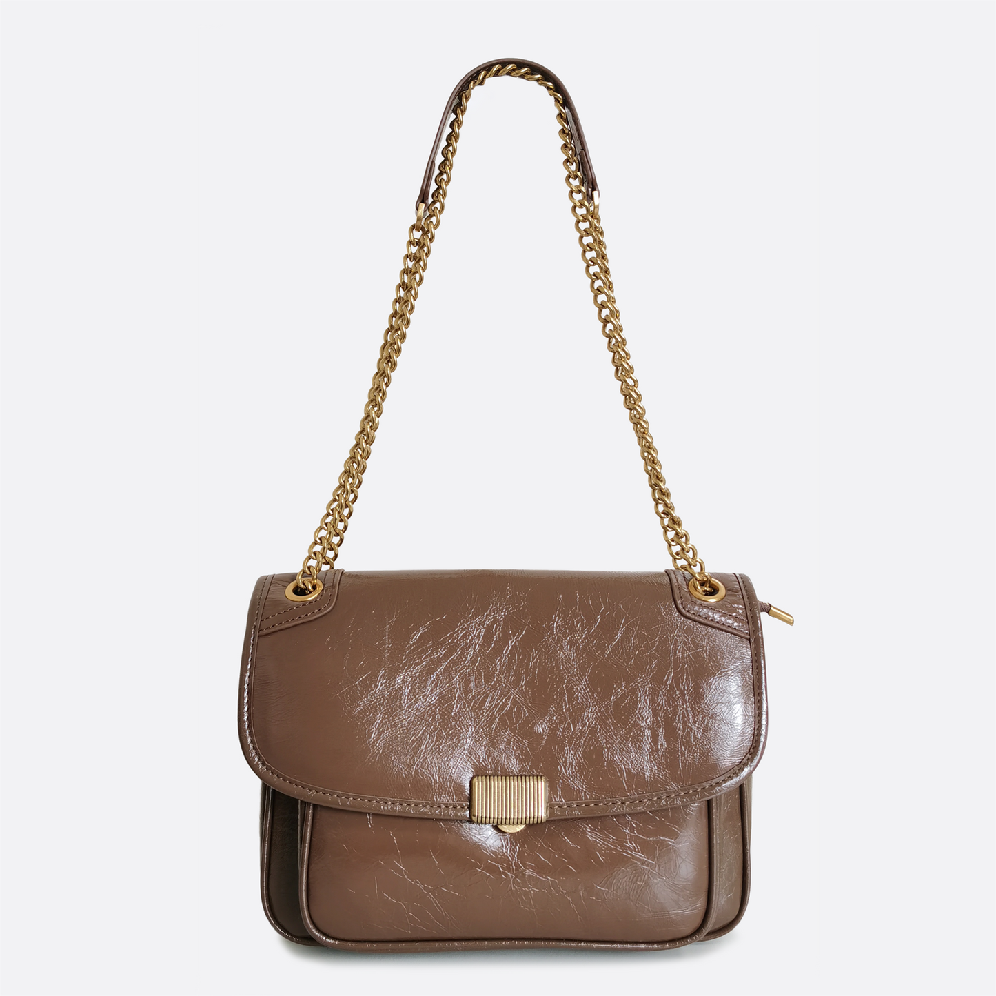 Women's genuine waxed cowhide leather messenger satchel bag