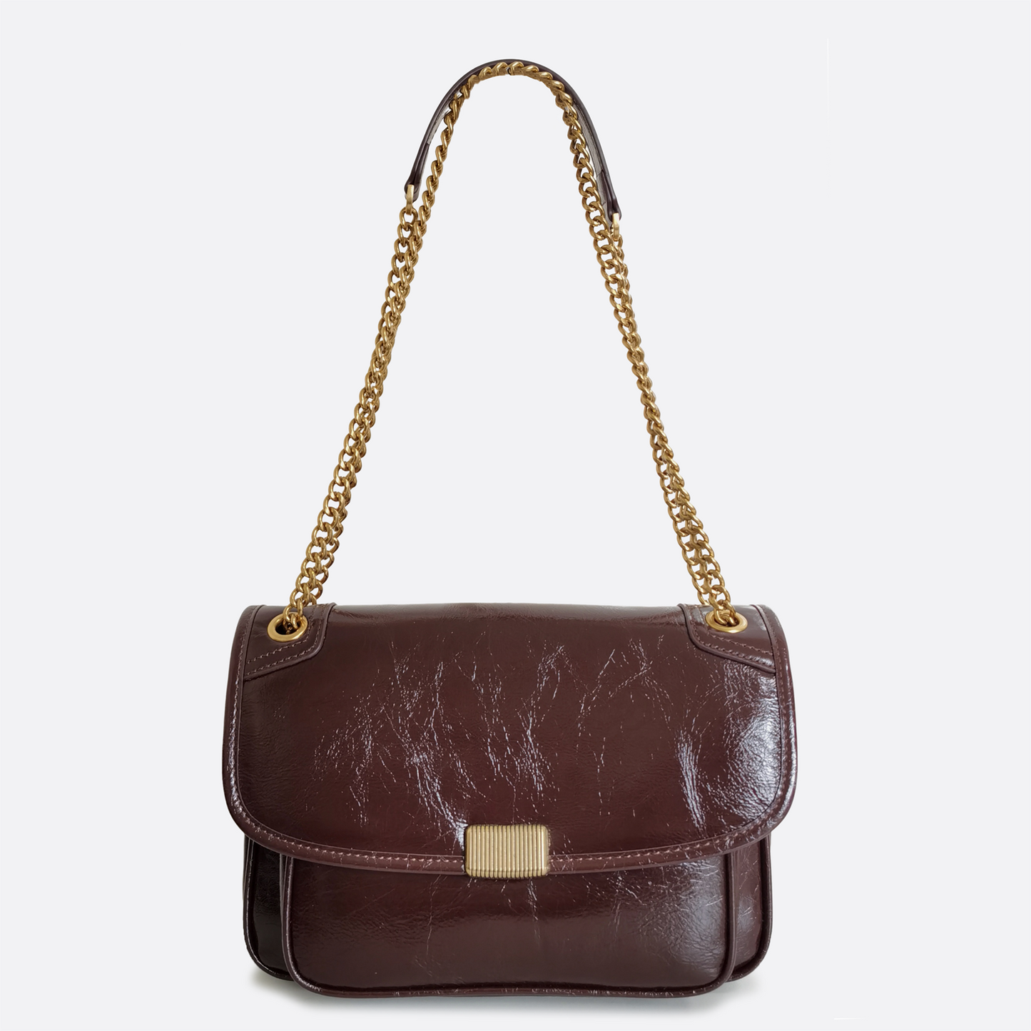 Women's genuine waxed cowhide leather messenger satchel bag