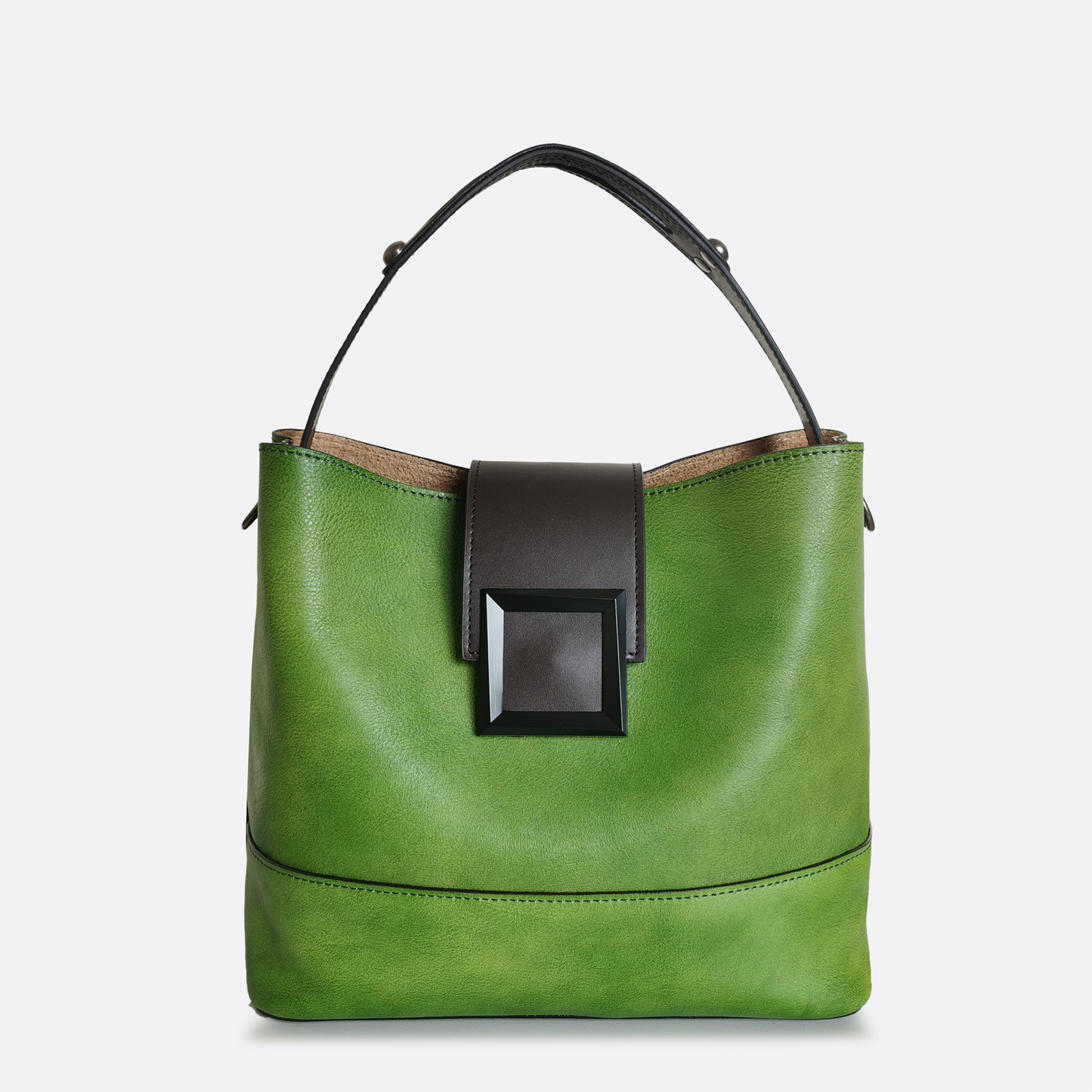 Women's genuine cowhide leather bucket bag V2