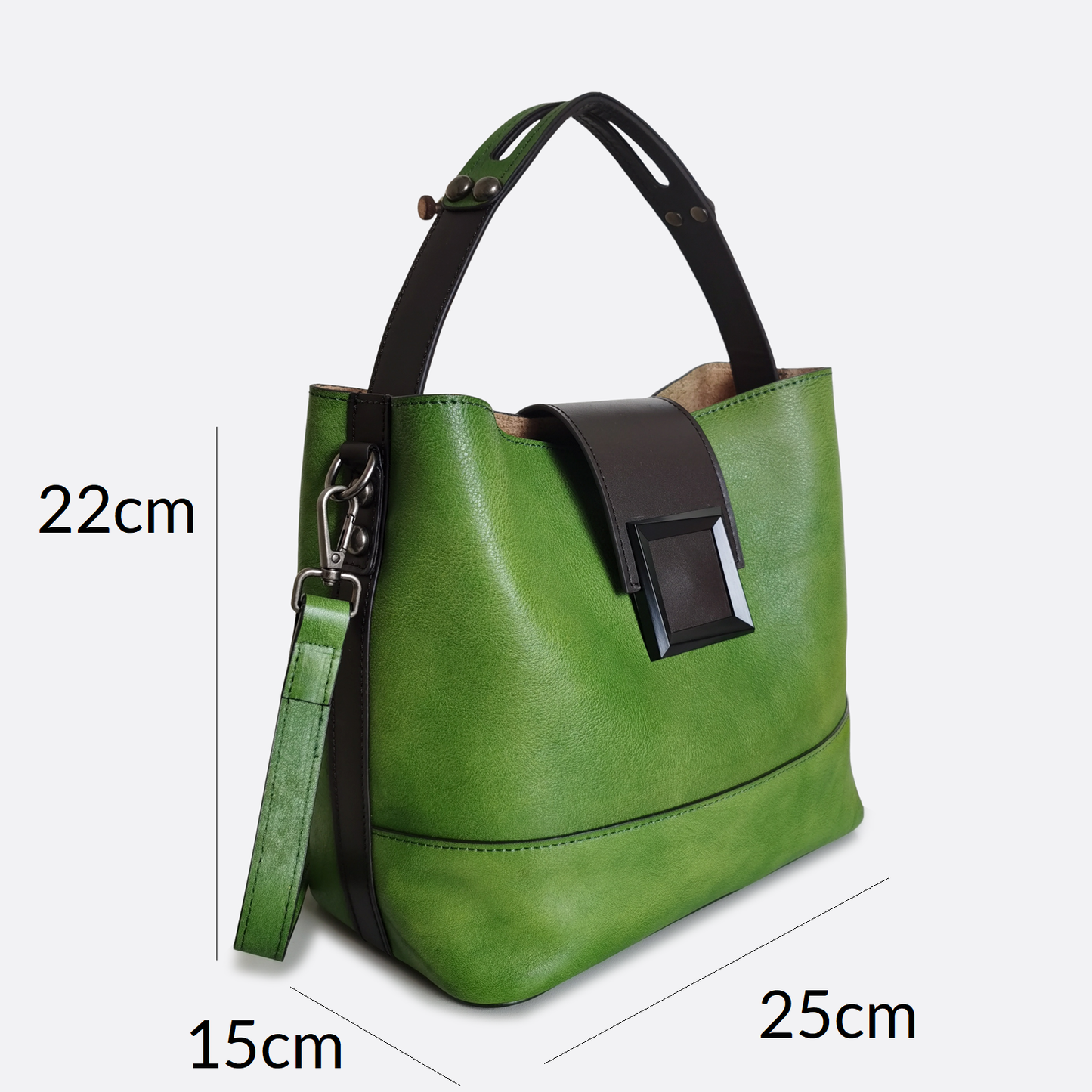 Women's genuine cowhide leather bucket bag V2