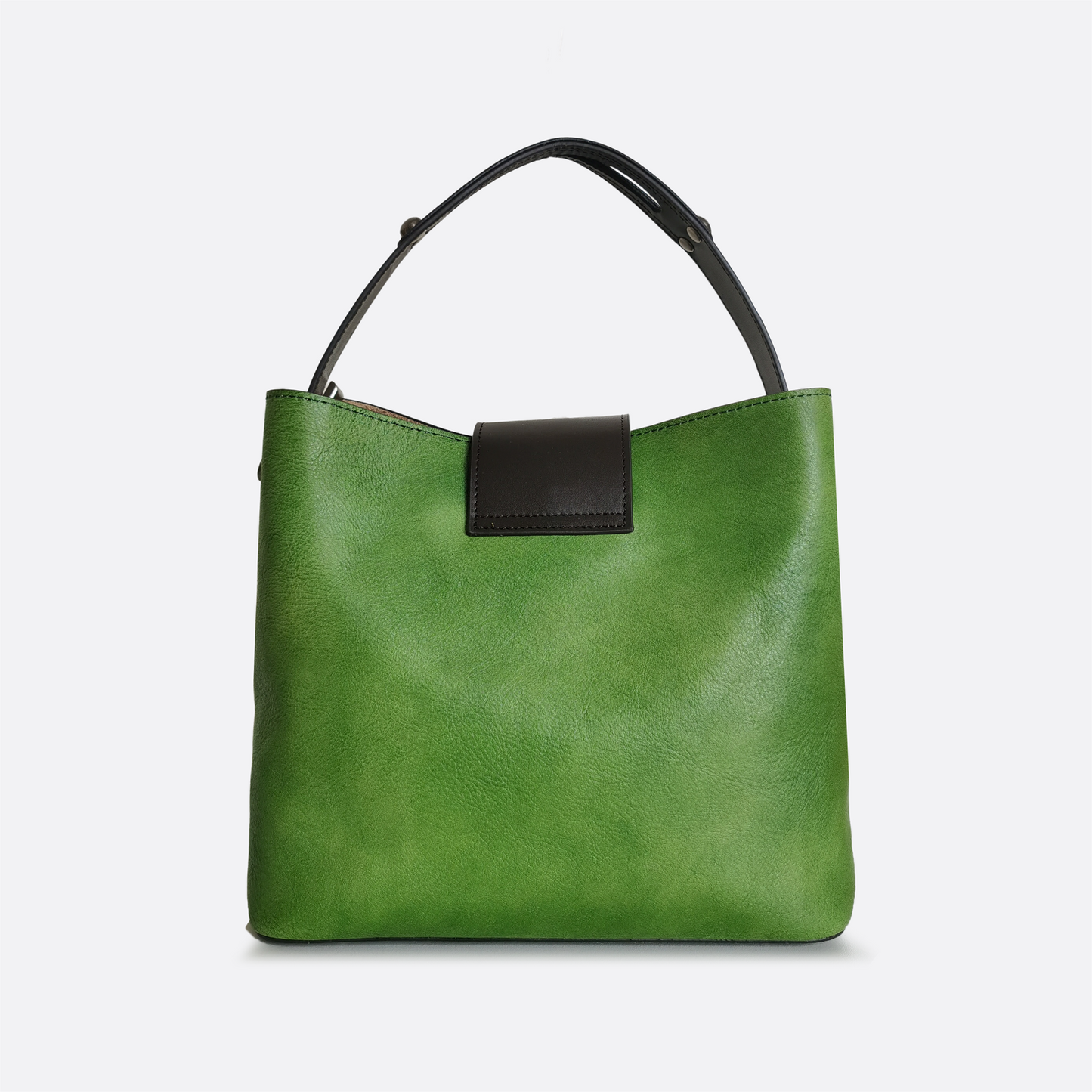 Women's genuine cowhide leather bucket bag V2