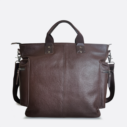 Unisex genuine cowhide leather tote bag Perry design
