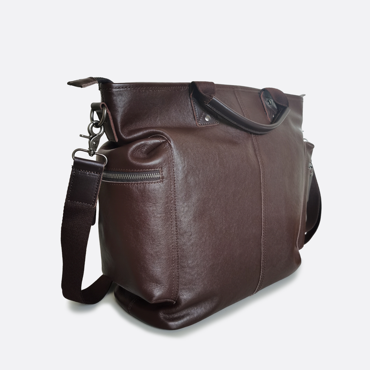 Unisex genuine cowhide leather tote bag Perry design