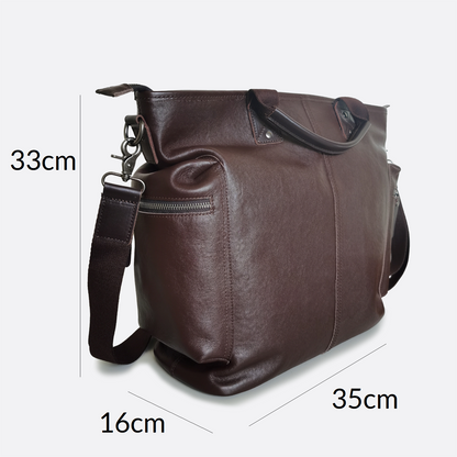 Unisex genuine cowhide leather tote bag Perry design