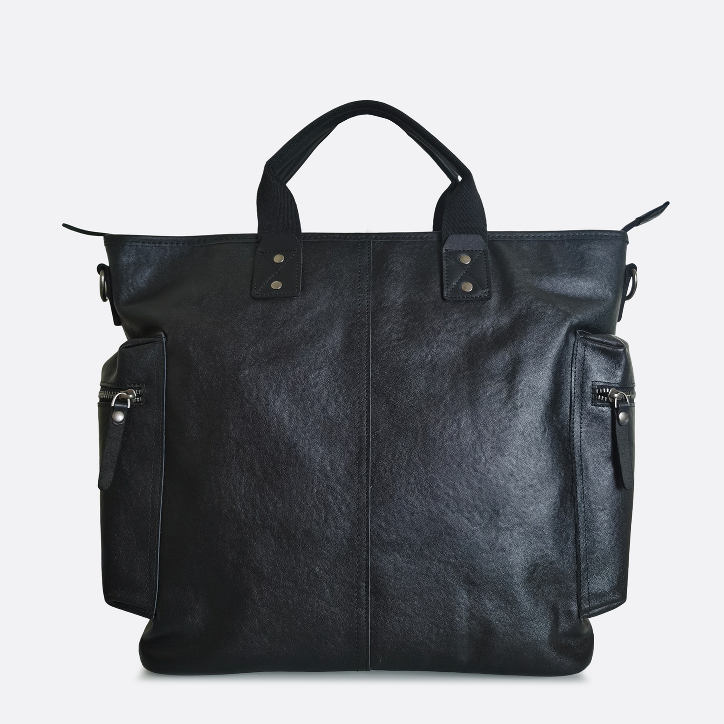 Unisex genuine cowhide leather tote bag Perry design