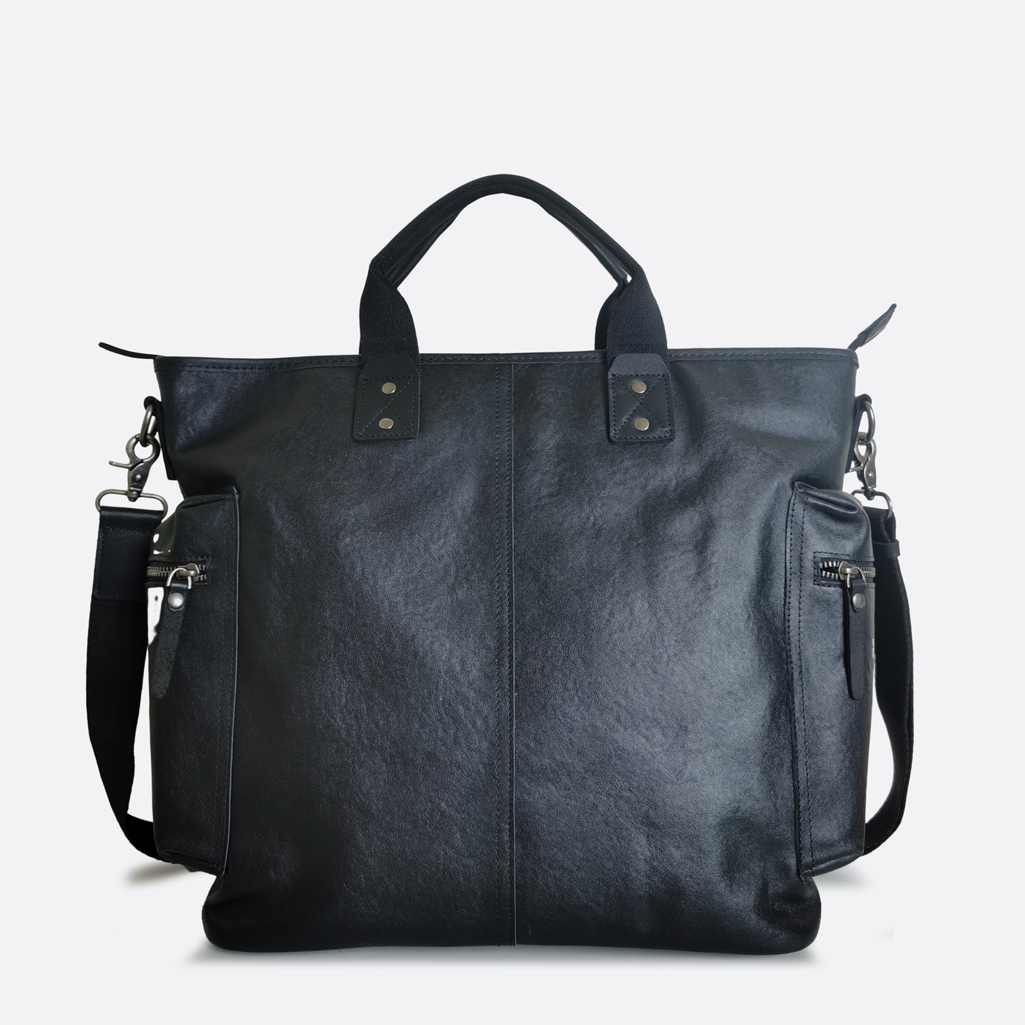 Unisex genuine cowhide leather tote bag Perry design