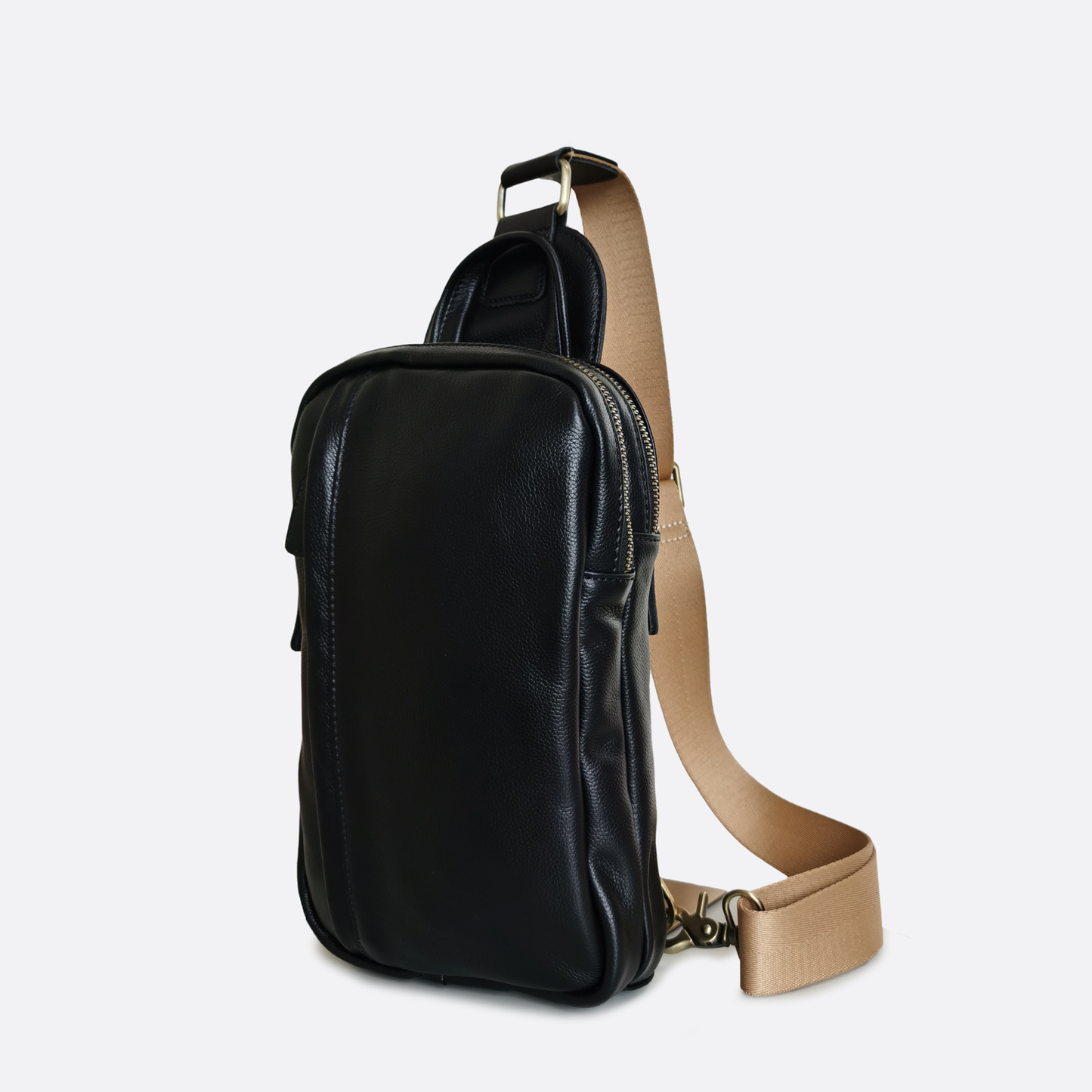 Unisex genuine cowhide leather fanny pack bag Davel V2 design
