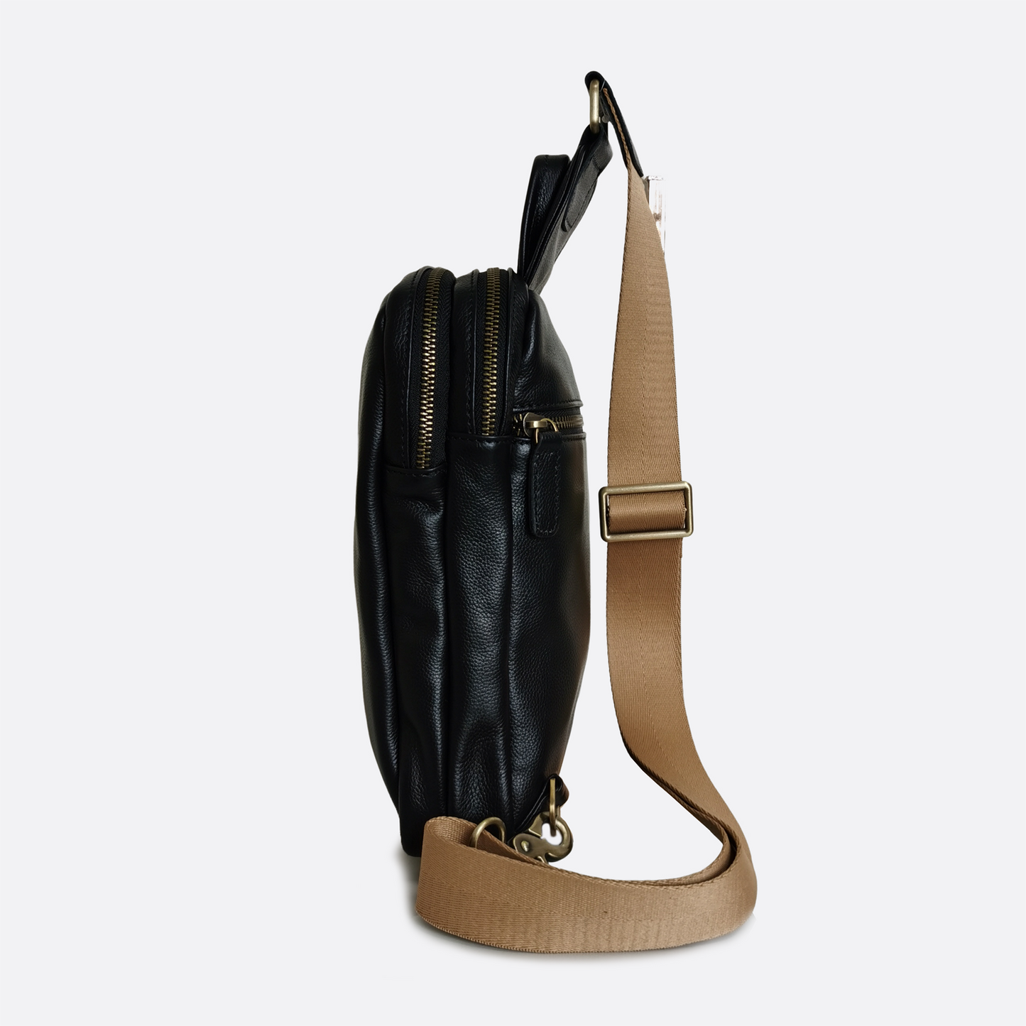 Unisex genuine cowhide leather fanny pack bag Davel V2 design