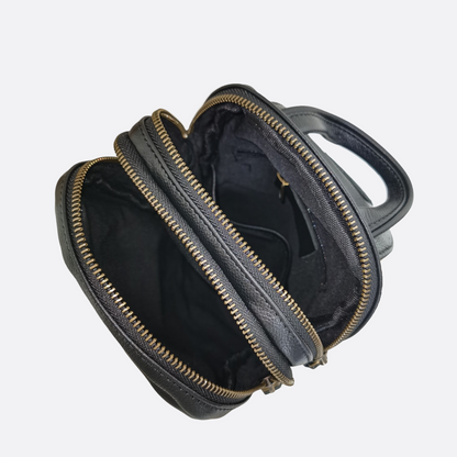 Unisex genuine cowhide leather fanny pack bag Davel V2 design