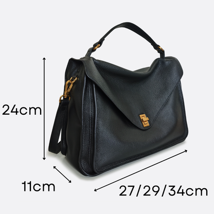 Women's genuine cowhide leather handbag Torba design