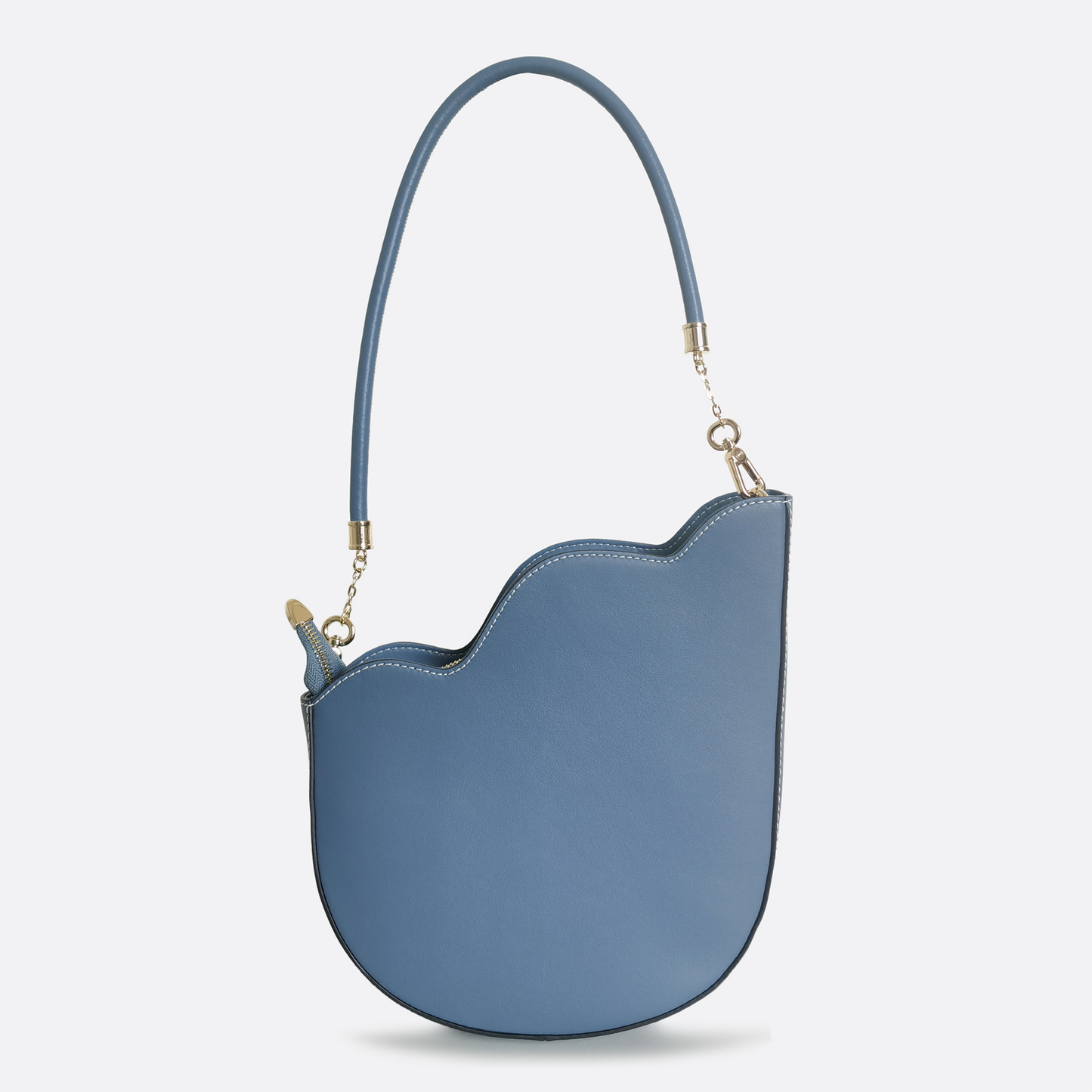 Women's genuine cowhide leather engraved asymmetrical handbag