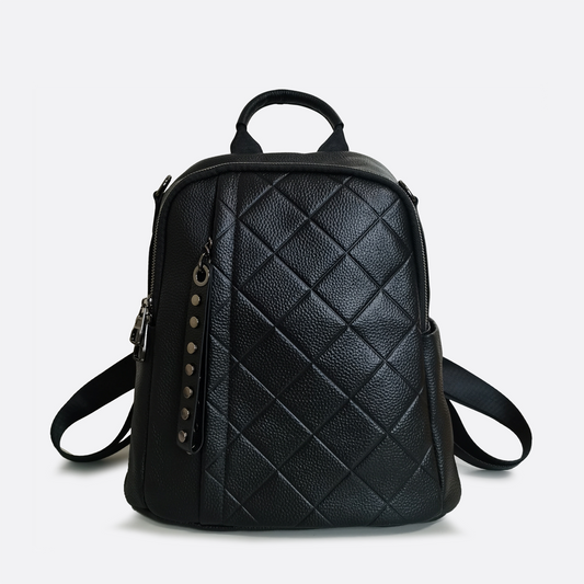 Women's cowhide leather Diamond design backpack