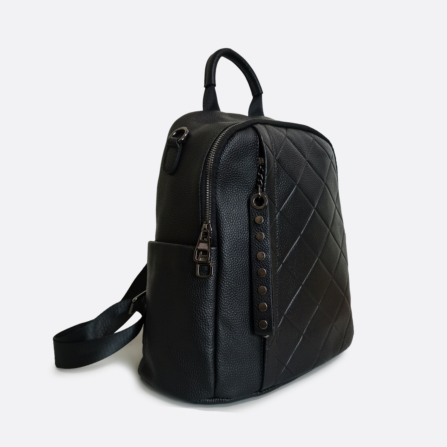 Women's cowhide leather Diamond design backpack