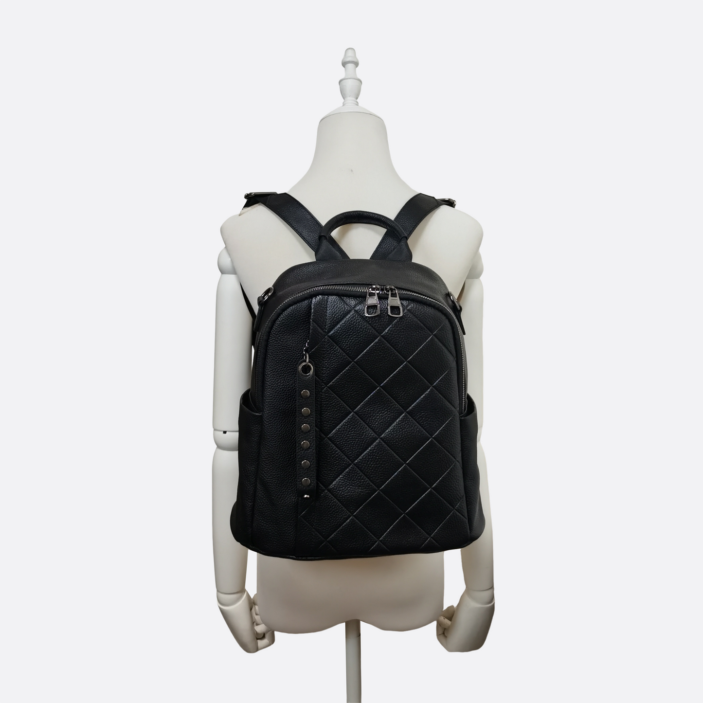 Women's cowhide leather Diamond design backpack