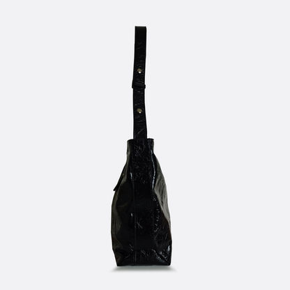 Women's waxed genuine cowhide leather crumbled handbag Klos design