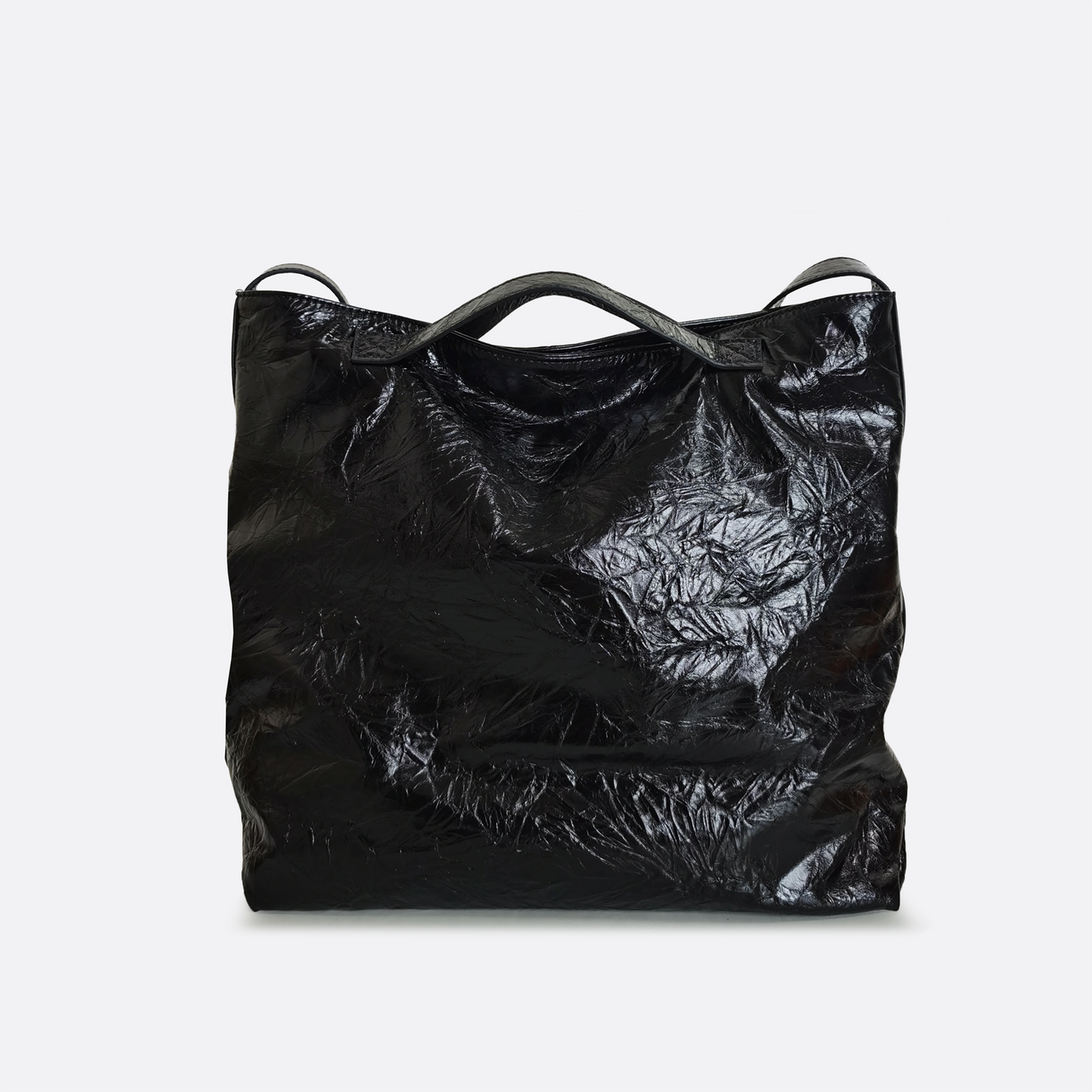 Women's waxed genuine cowhide leather crumbled handbag Klos design
