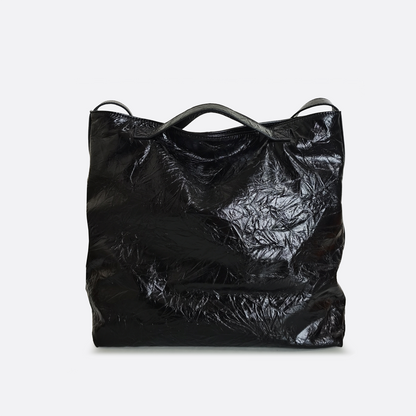 Women's waxed genuine cowhide leather crumbled handbag Klos design