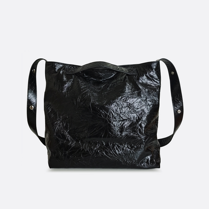 Women's waxed genuine cowhide leather crumbled handbag Klos design