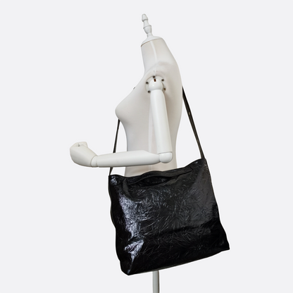 Women's waxed genuine cowhide leather crumbled handbag Klos design