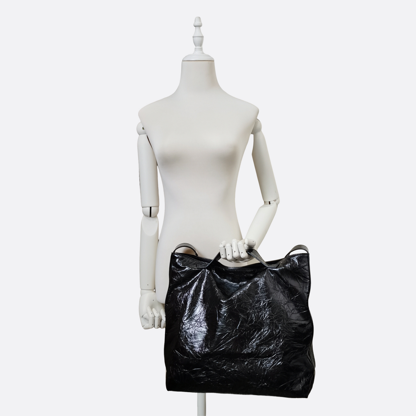 Women's waxed genuine cowhide leather crumbled handbag Klos design