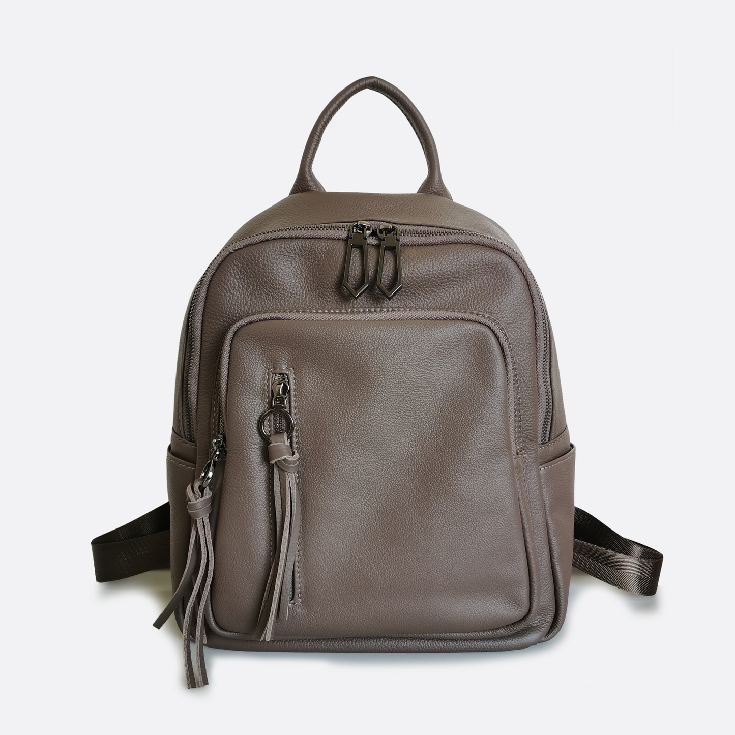 Women's genuine cowhide leather backpack Tassel design