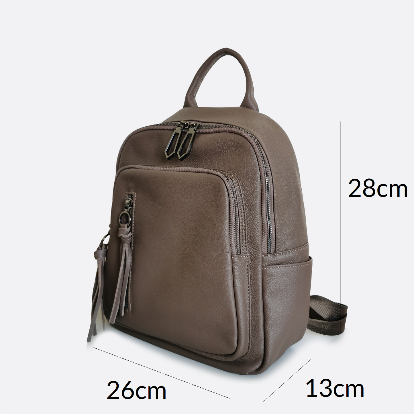 Women's genuine cowhide leather backpack Tassel design