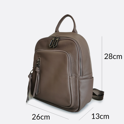 Women's genuine cowhide leather backpack Tassel design