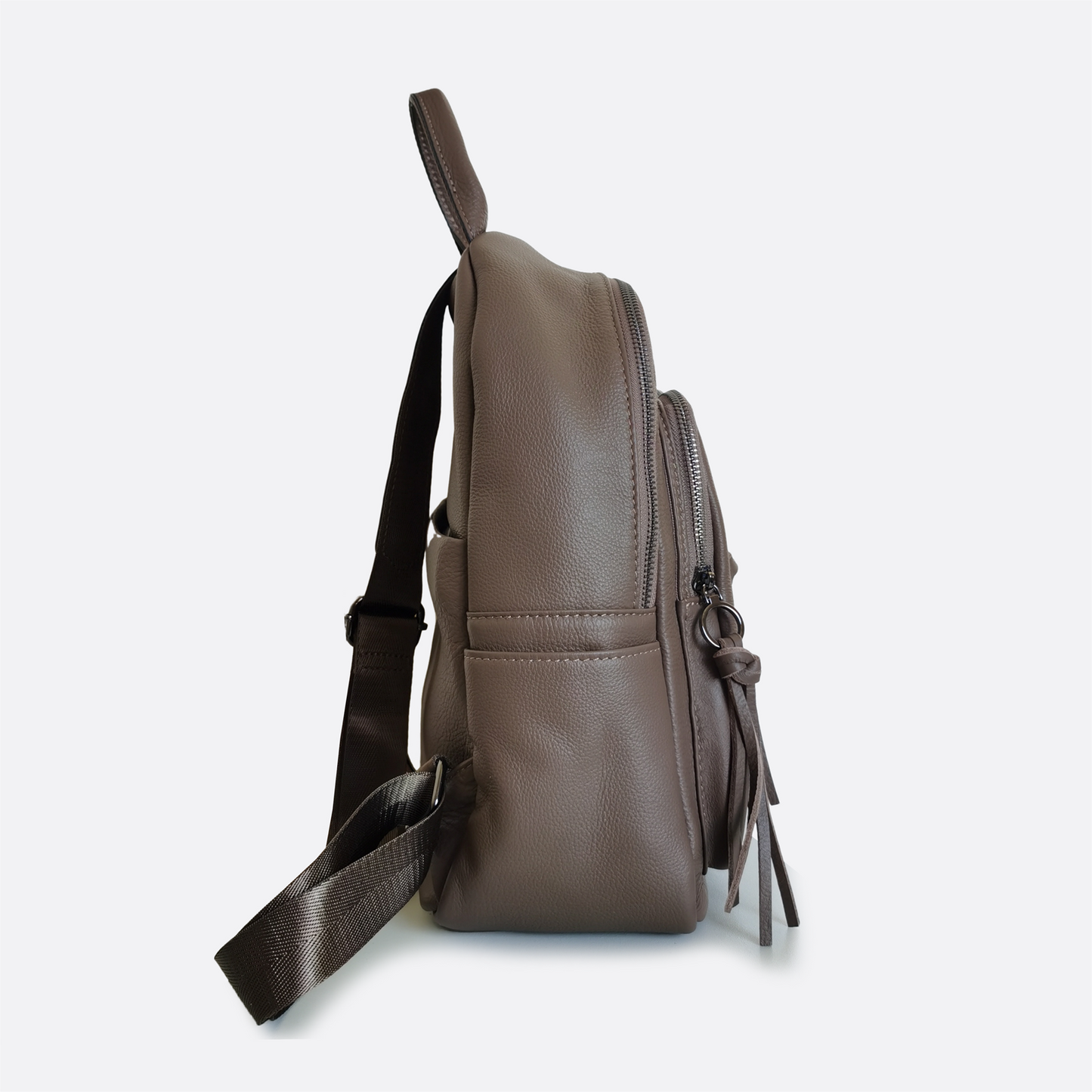 Women's genuine cowhide leather backpack Tassel design