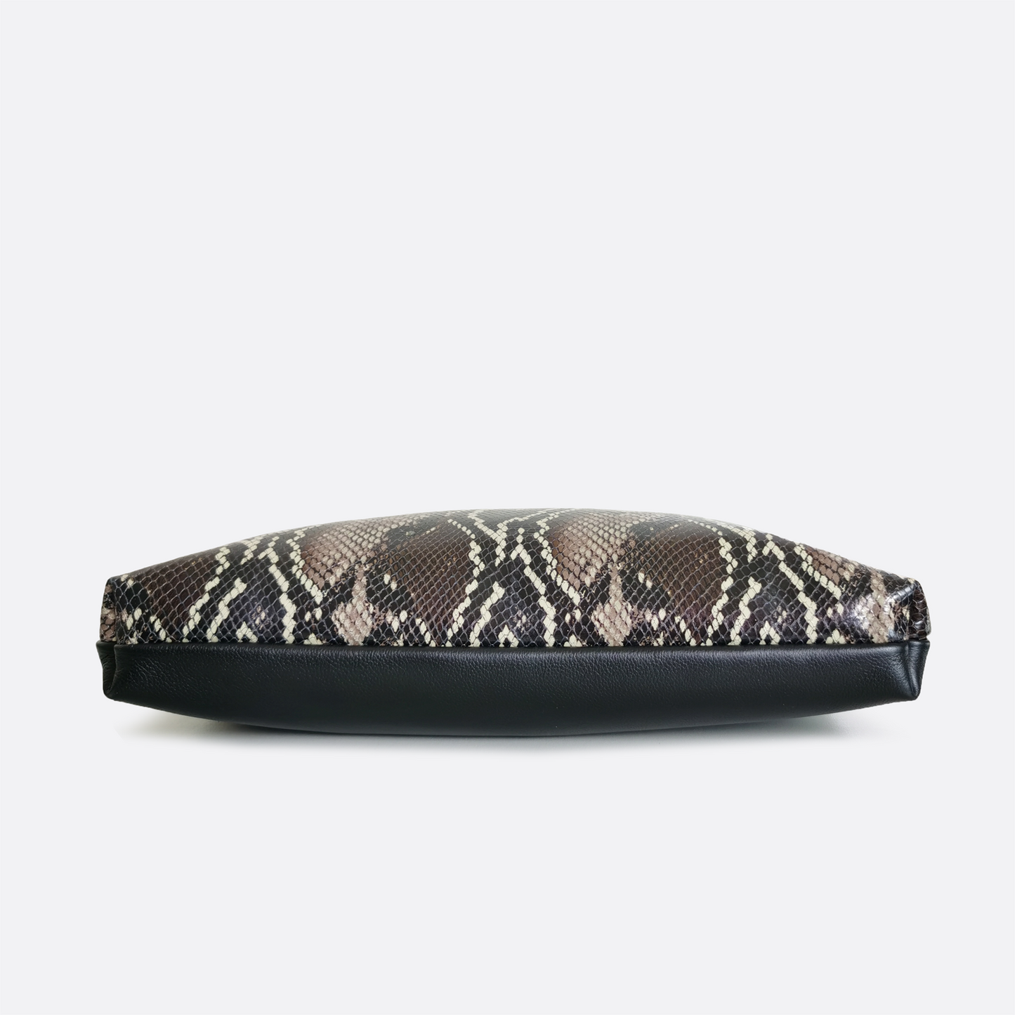 Women's genuine cowhide leather handbag Reza design with python print