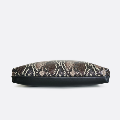 Women's genuine cowhide leather handbag Reza design with python print