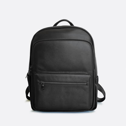 Unisex cowhide leather Multi zip V3 design backpack