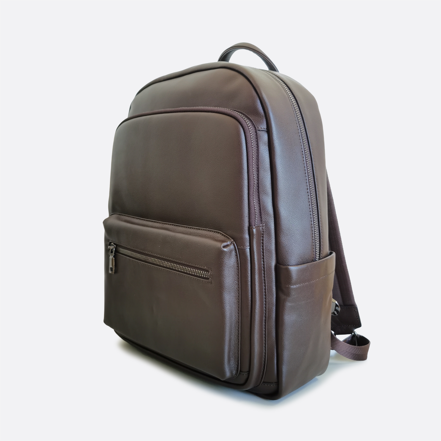 Unisex cowhide leather Multi zip V3 design backpack