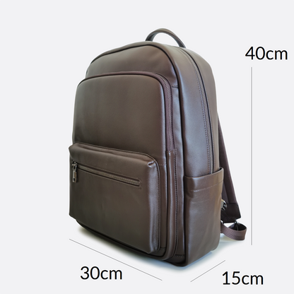 Unisex cowhide leather Multi zip V3 design backpack
