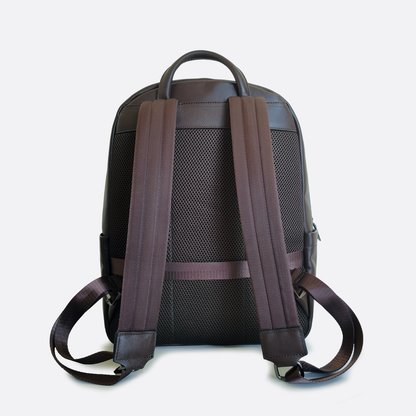 Unisex cowhide leather Multi zip V3 design backpack