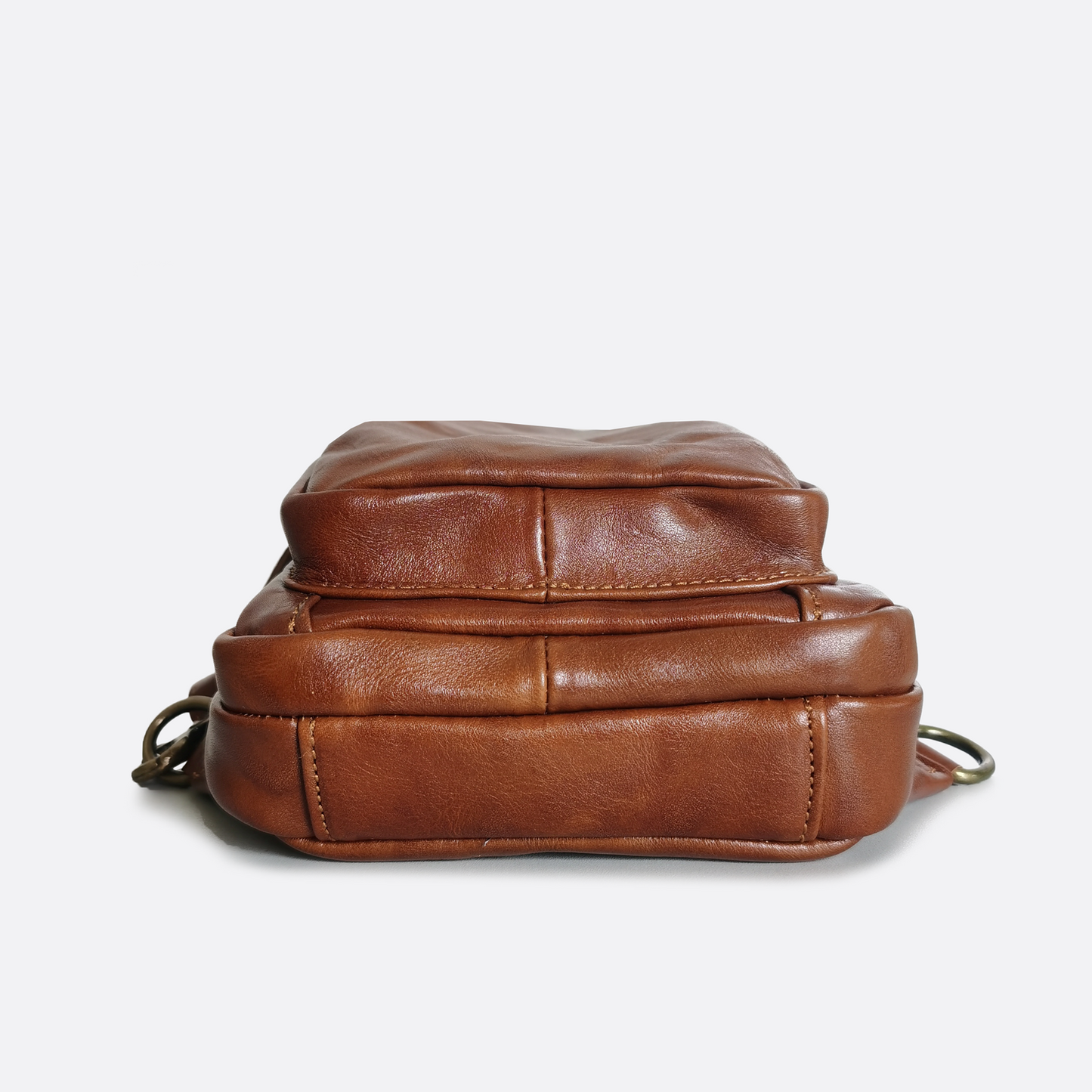 Unisex waxed genuine cowhide leather fanny pack bag Davel V3 design