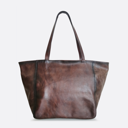 Women's genuine waxed cowhide leather handbag depaule V5 design