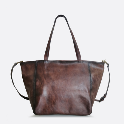Women's genuine waxed cowhide leather handbag depaule V5 design
