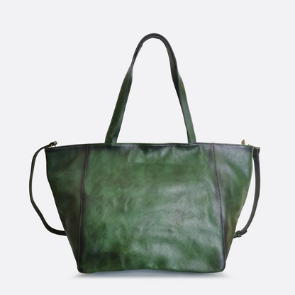 Women's genuine waxed cowhide leather handbag depaule V5 design