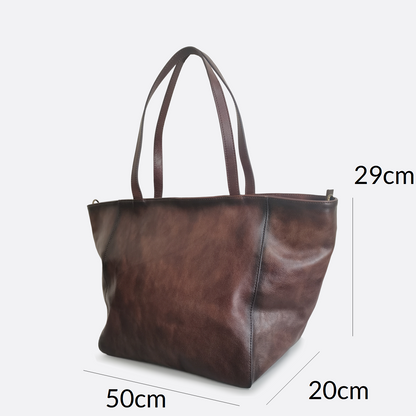 Women's genuine waxed cowhide leather handbag depaule V5 design