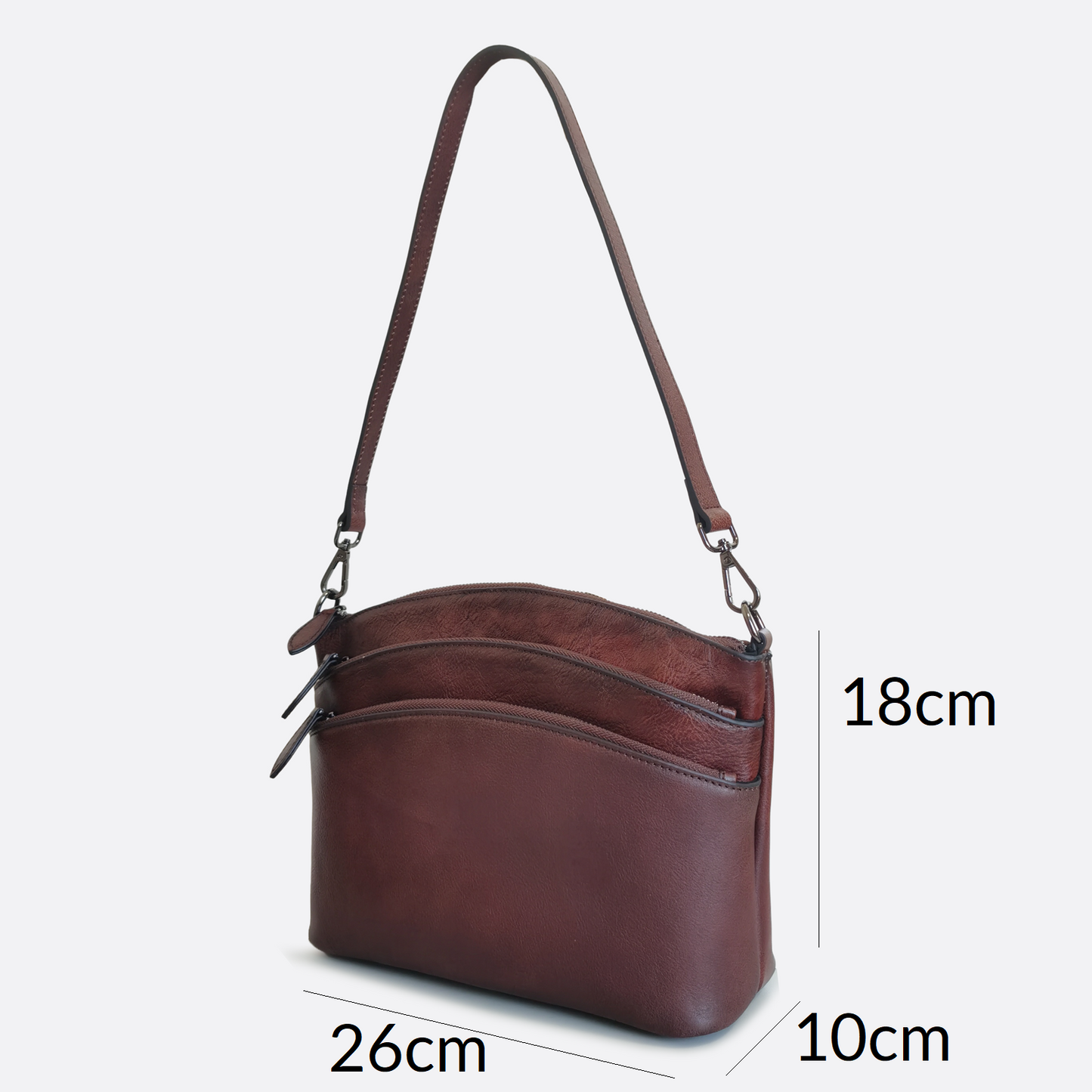 Women's genuine cowhide leather handbag Hayden V3 design