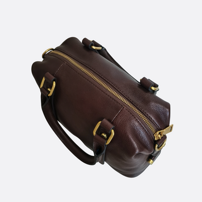 Women's genuine cowhide leather handbag Box design